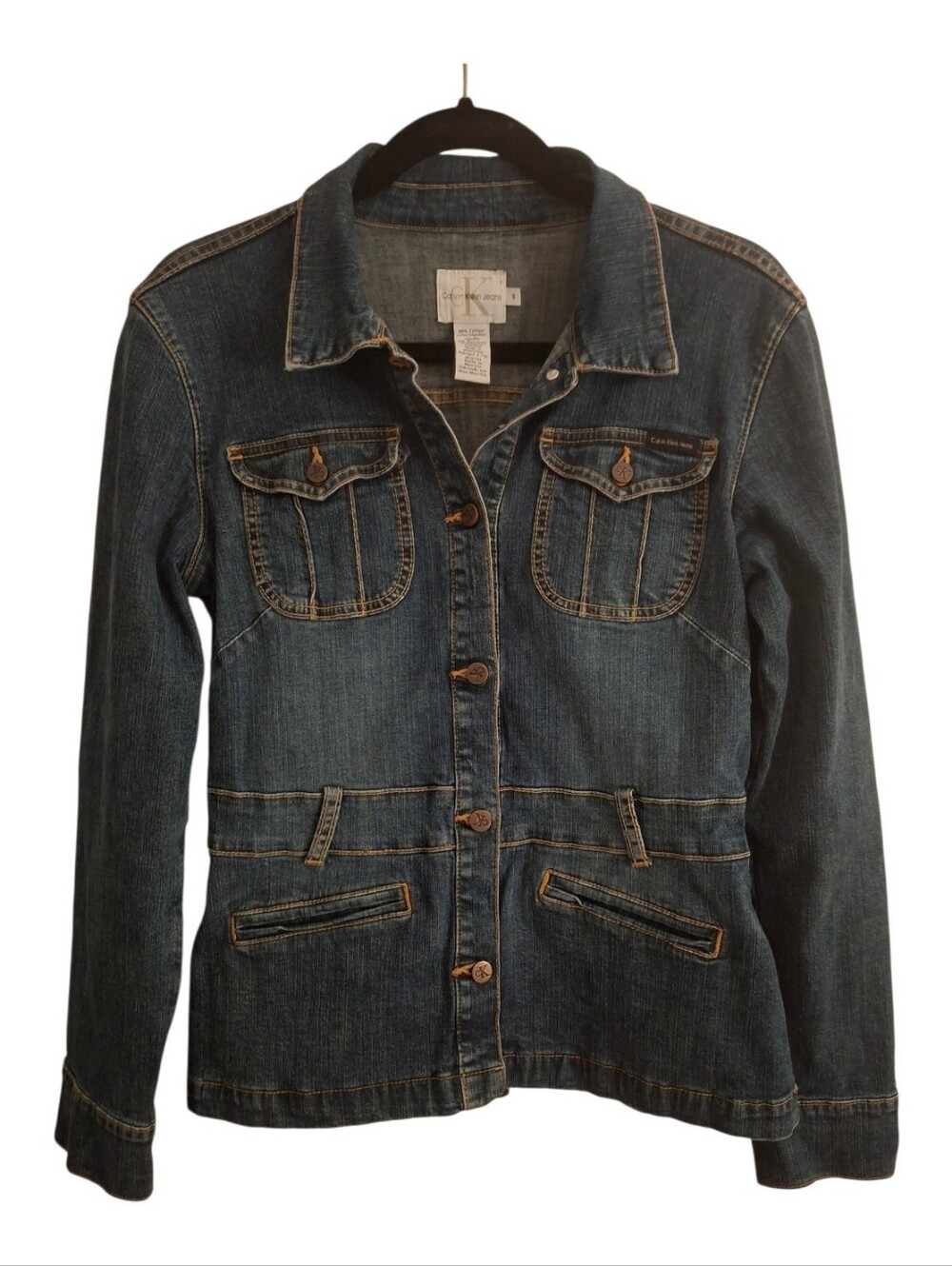 Calvin Klein Women's Dark Wash Denim Jean Jacket Size: 9